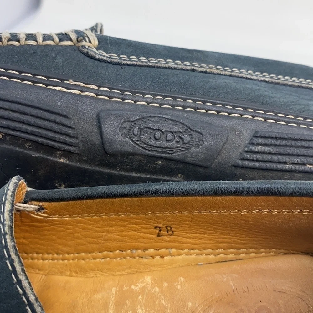 Tod’s Sz 28 Kids Suede Slip On Moccasins Loafers